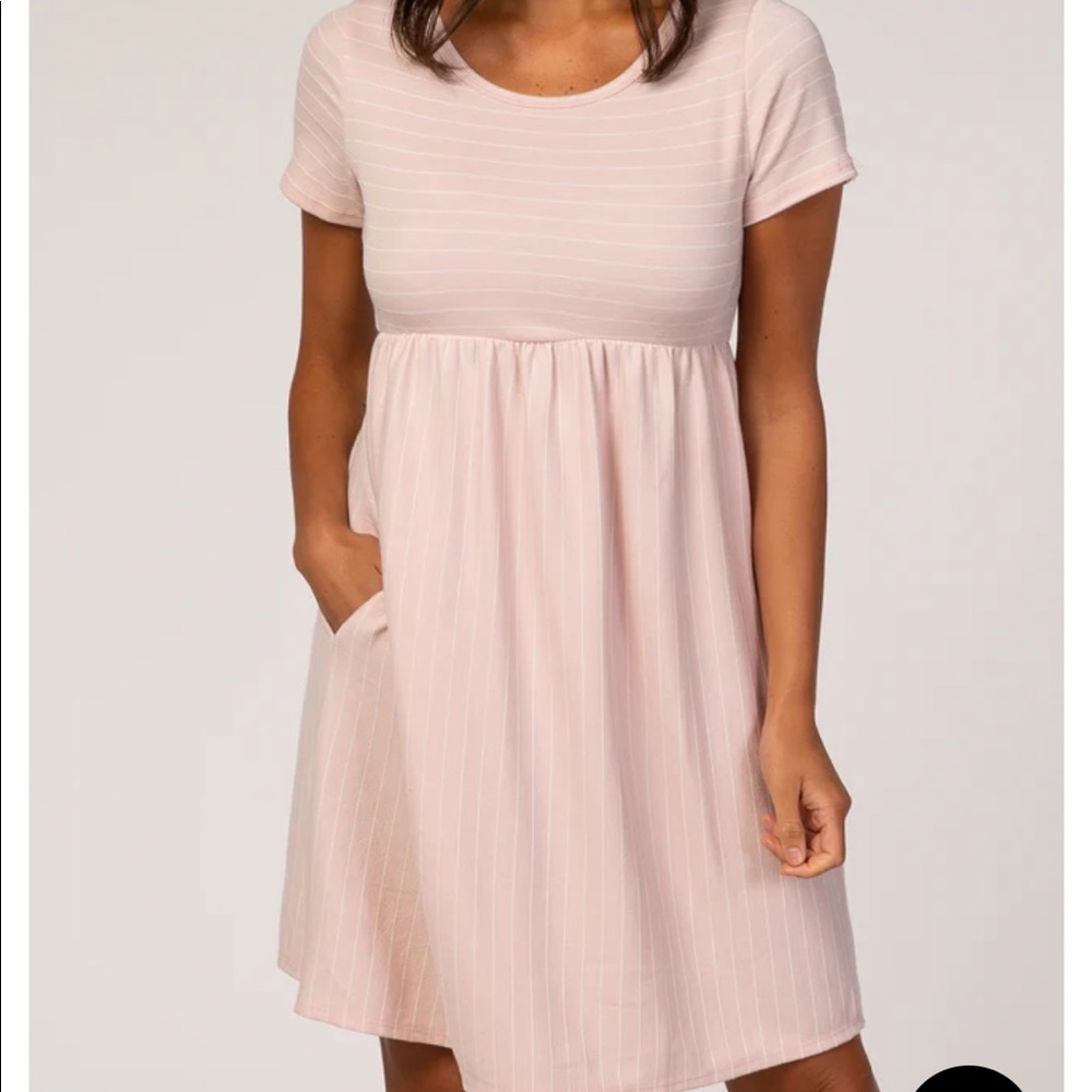 Pinkblush Maternity Pink Striped Babydoll Dress